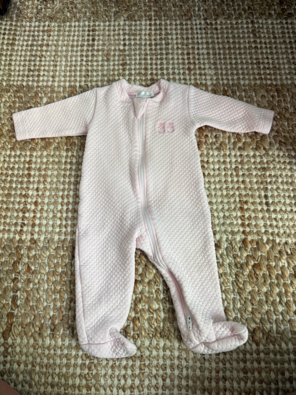 Kissy Kissy Pale Pink Quilted Footed One-Piece size 3-6 month
